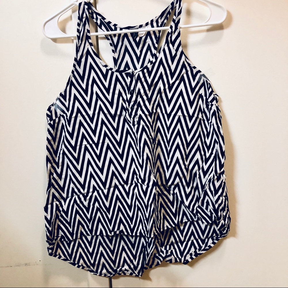 Black white strip shirt (brand: Divided)